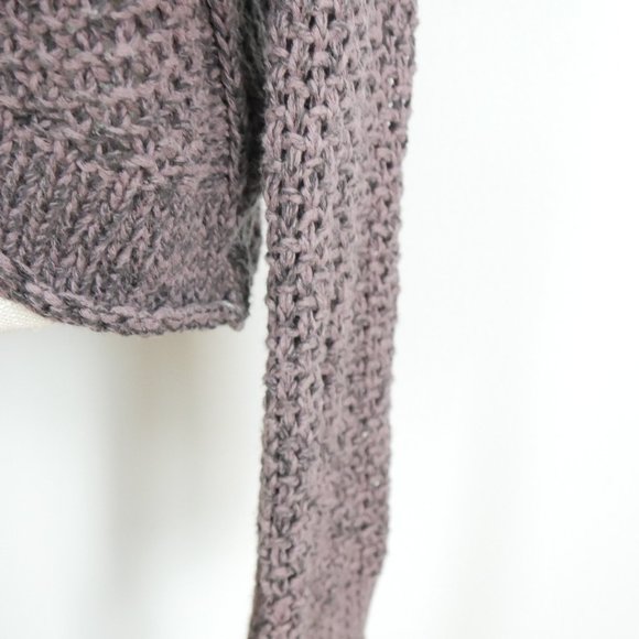 Free People Open Knit Purple Crewneck Balletcore Slouchy Sweater Small - Picture 6 of 11